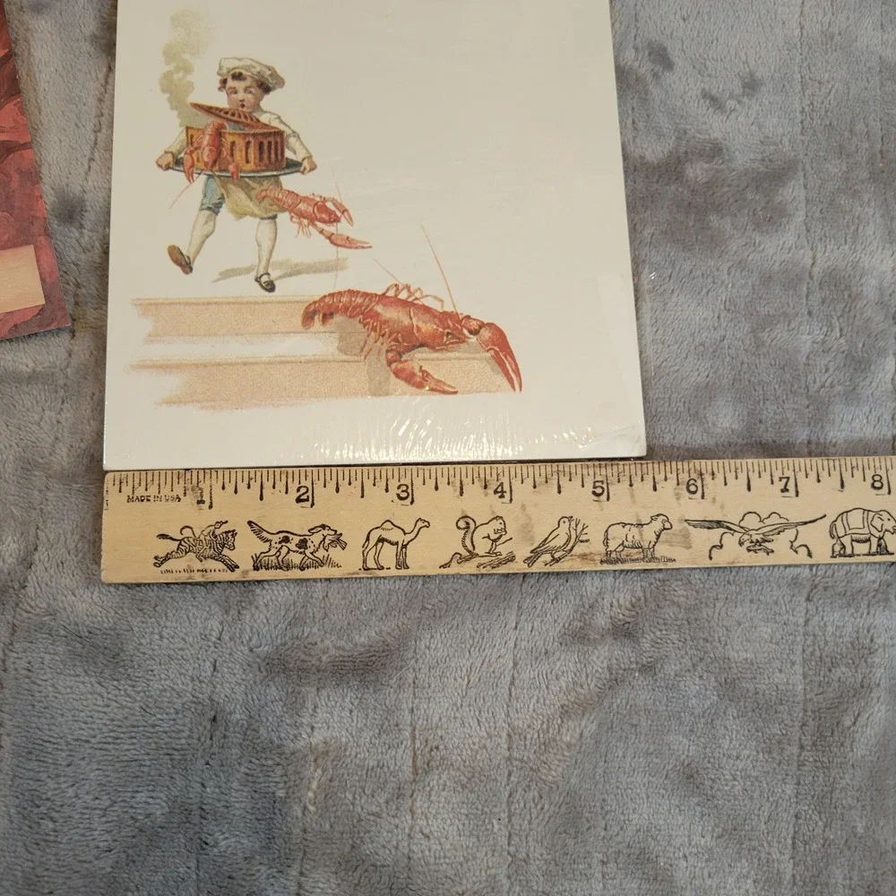 Paris je t'aime 6 Party Menus & 12 Mushroom Book Labels Set French Lobster